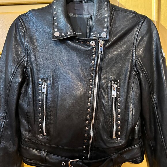 Mauritius Black Leather Jacket. Mint! - Picture 5 of 8